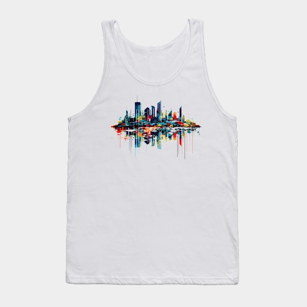 City Skylines Urbain World Fun Life Abstract Tank Top by Cubebox